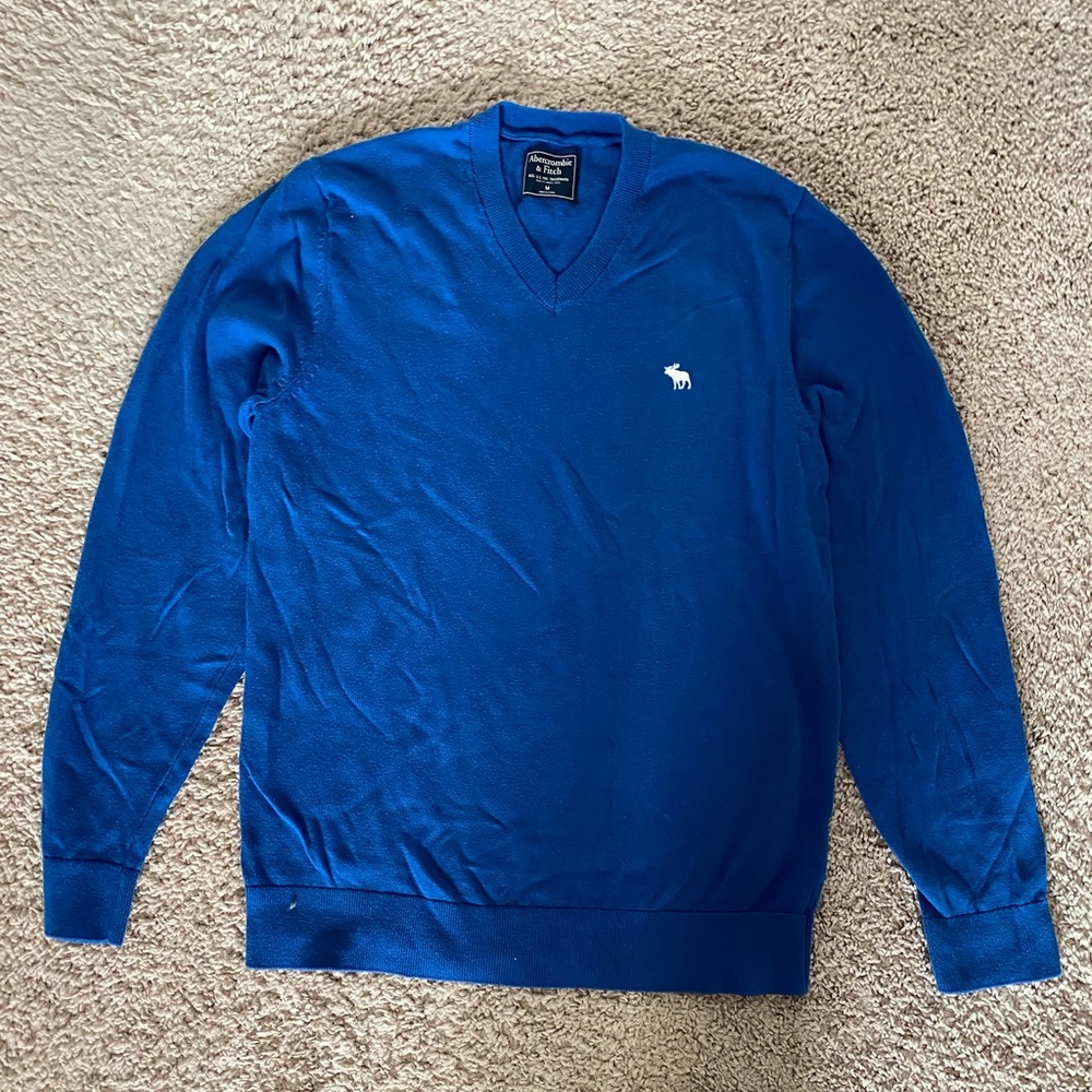 Abercrombie and Fitch Blue V-Neck Sweater